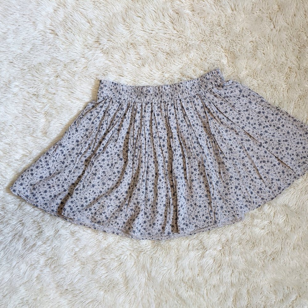 Brandy Melville Blue Floral Print Skirt OS